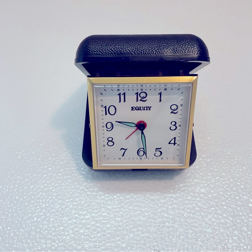 Equity Mid Century Functional Travel Alarm Clock EUC, Unique Tchotchke Display!
